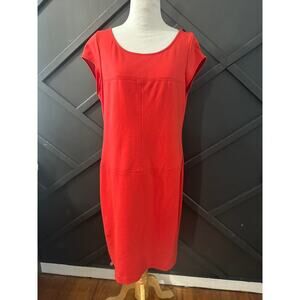size 10 BANANA REPUBLIC Orange Cap Sleeve Sheath Dress